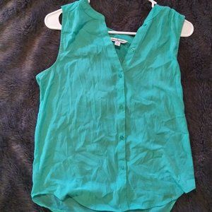 Turquoise Sleeveless Blouse